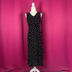 Vintage 90s Allison-Che Floral Sleeveless V-Neck Maxi Dress Size 10